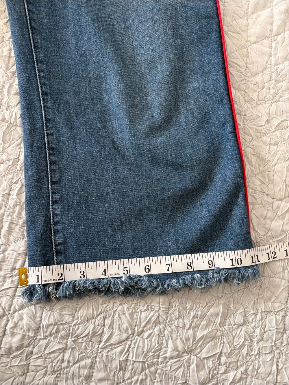 Levi's Blue Cropped Wide-Leg Jeans with Red Side Piping - Picture 10 of 11